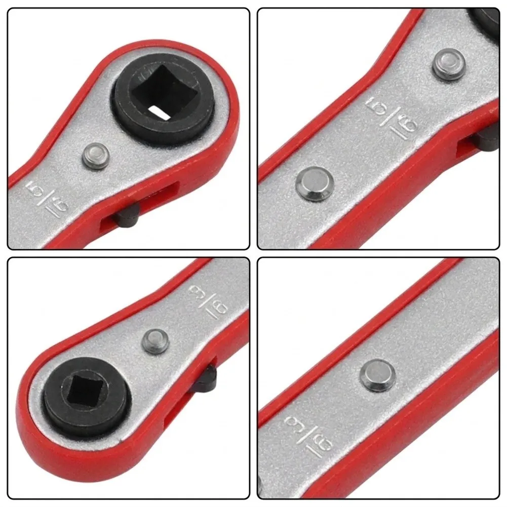 For Double Headed Square Ratchet Wrench 1/4 3/8 Inch For Air Conditioning Refrigeration Compressor Valve Repair Tool Metal