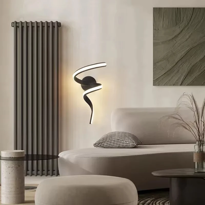 الحديثة وحدة إضاءة LED جداريّة مصباح دوامة الضوء الأبيض ضوء دافئ لغرفة المعيشة غرفة نوم دراسة الممر فندق إضاءة ديكورية داخلية