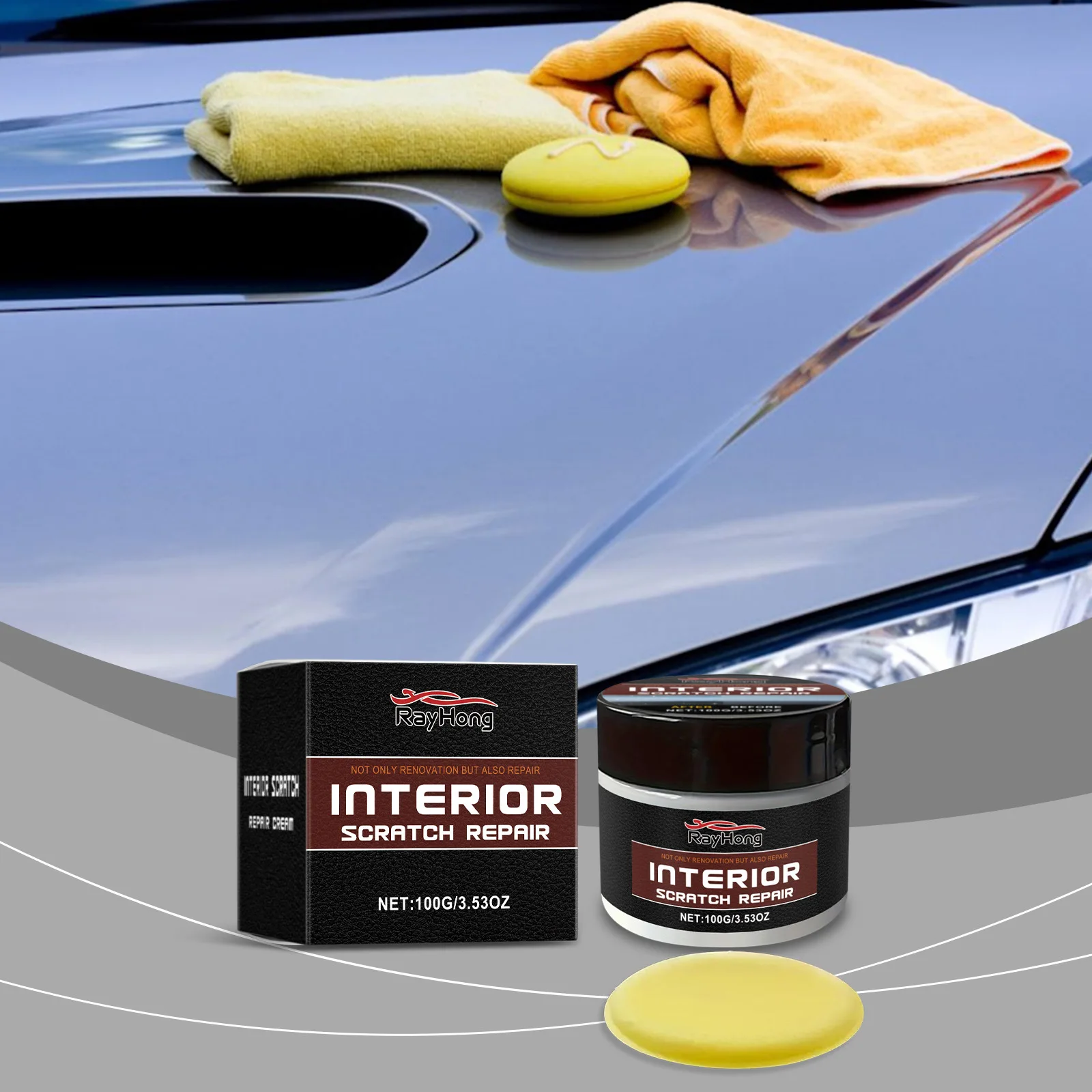 

Auto Scratch Repair Wax - Cleans Polishes & Covers Scratches, Coats for Long-Lasting Shine, Smooth Surface Auto Care Product