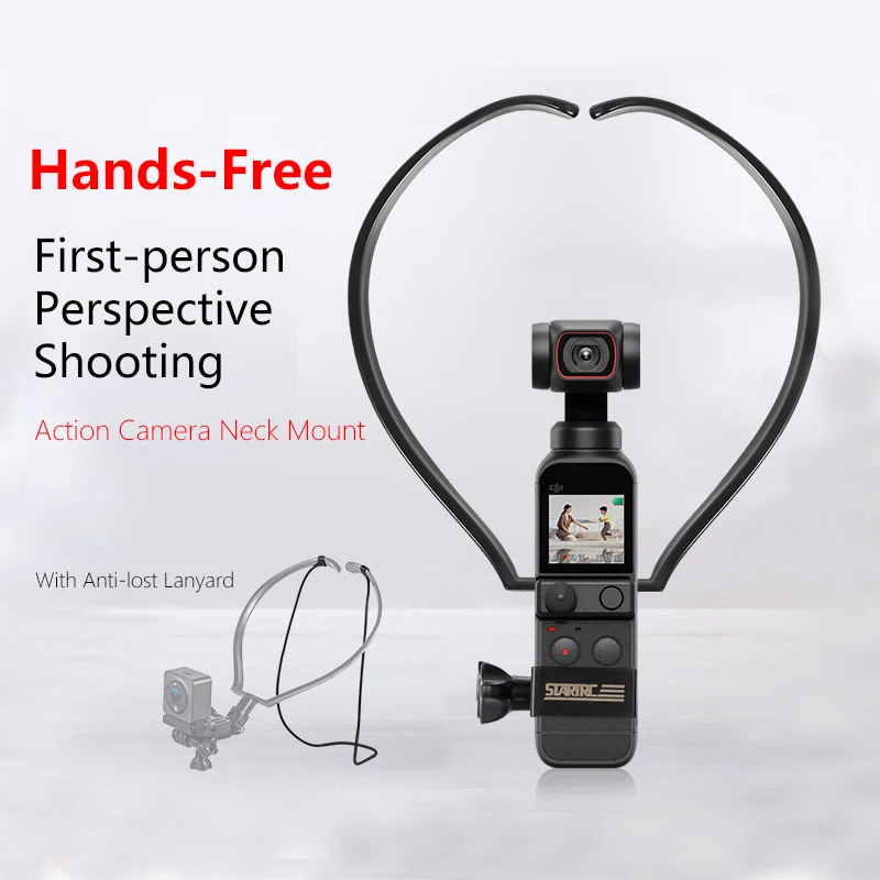 For DJI Pocket 3 2 1 Hanging Neck Mount Holder First-person View Shooting Frames Stands Vlog POV Riding Sport Camera Accessories