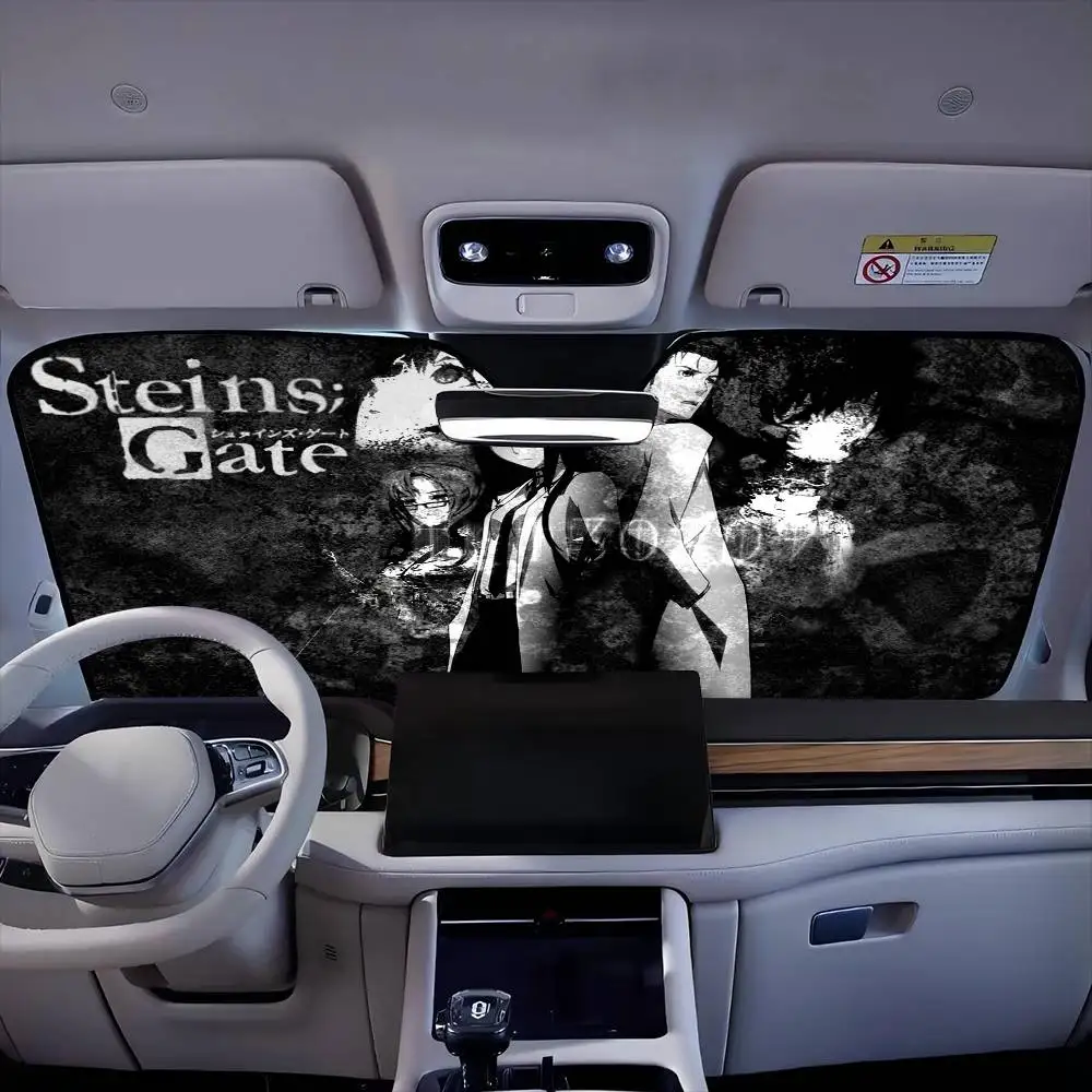 

Steins Gates Car SunShade Windshield Sun Shade Personalized Picture Block UV Rays Visor Protector