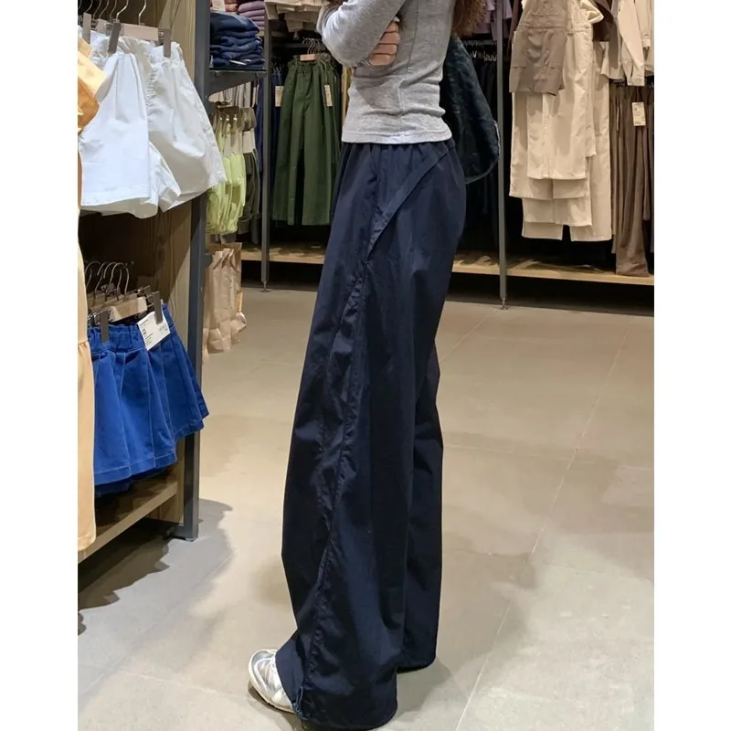 High-waisted Slimming Pure Color Casual Wide-leg Pants American Quick-drying Sportswear Pants for Women New Autumn Fashion Style