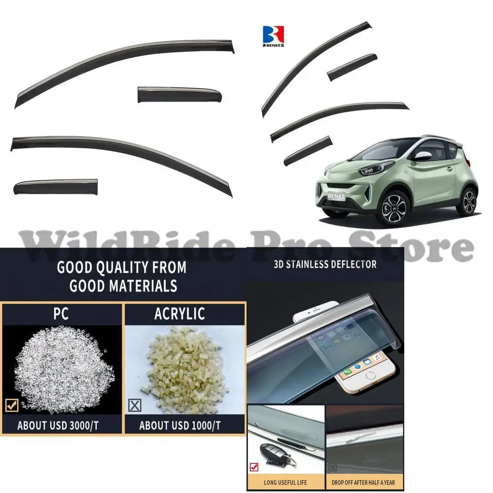 

1 set For CHERY CHERY EQ1 2021 Injection Deflector Auto Car in Channel Window Visor