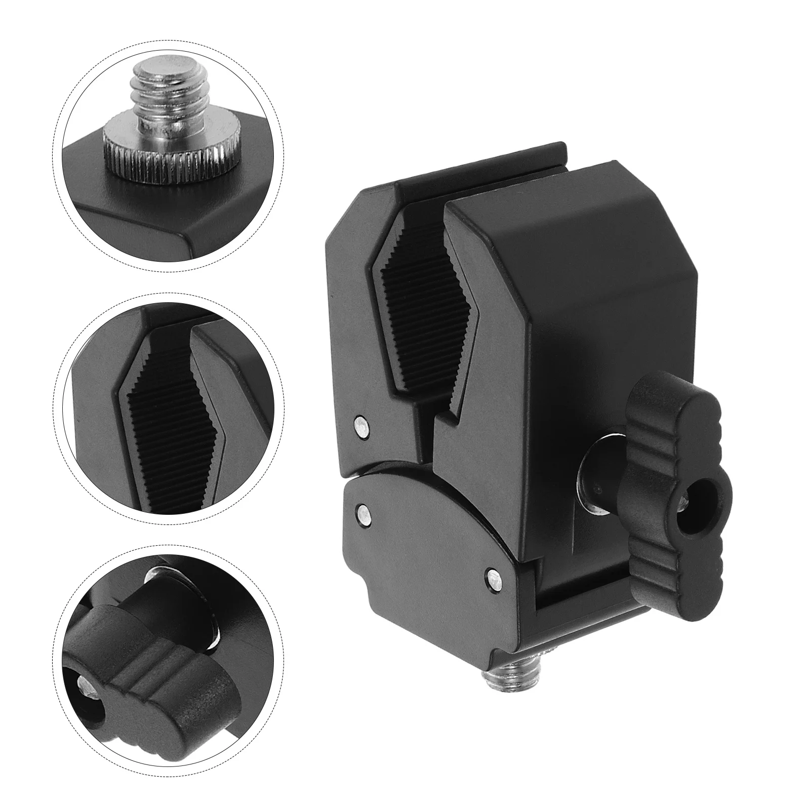 

Microphone Stand Clamp Plastic Clip Adapter Black Easy Installation Compact Portable Stable Support for Mic Stand Tripod Pole