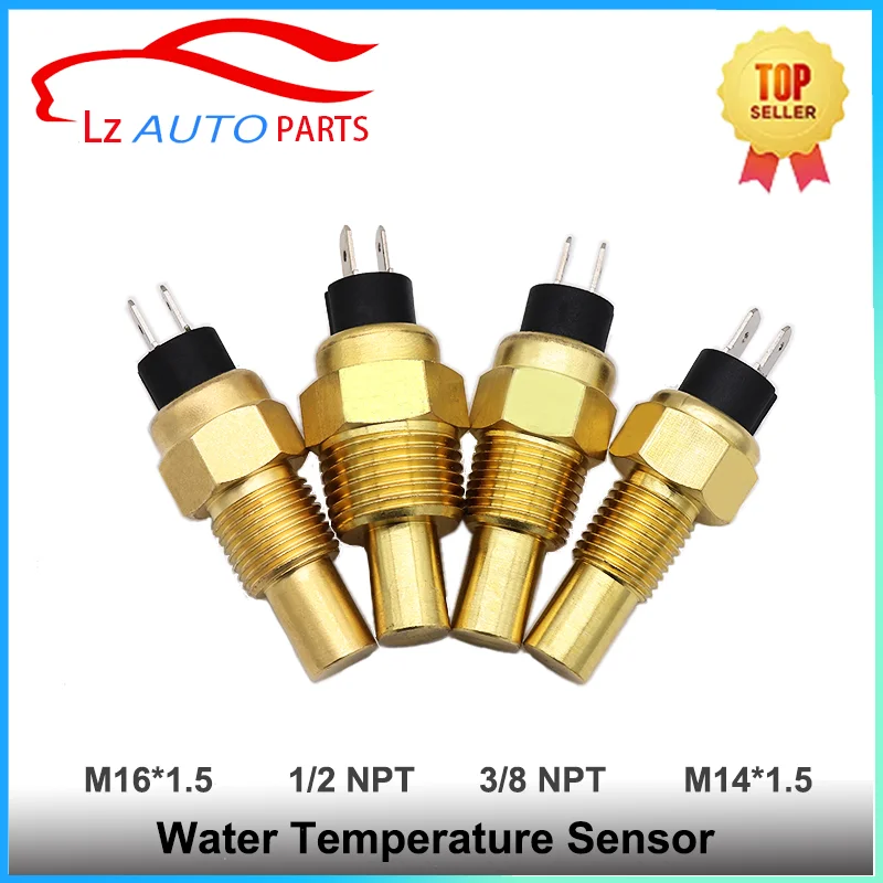 Short M16*1.5 1/2 21mm 3/8 17mm NPT M14*1.5 Diesel Engine Water Temperature Sensor for VDO 98   ± 3 ℃ Alarm Universal Generator