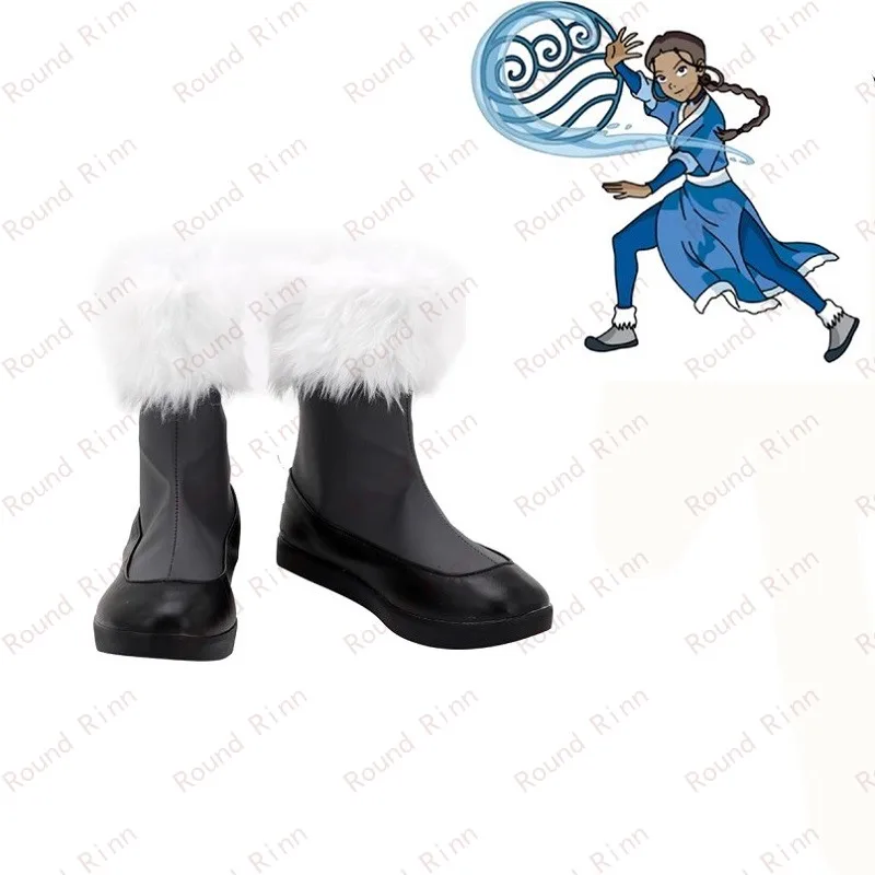 The Last Airbender Waterbending Master Katara Cosplay Costume Shoes Handmade Boots