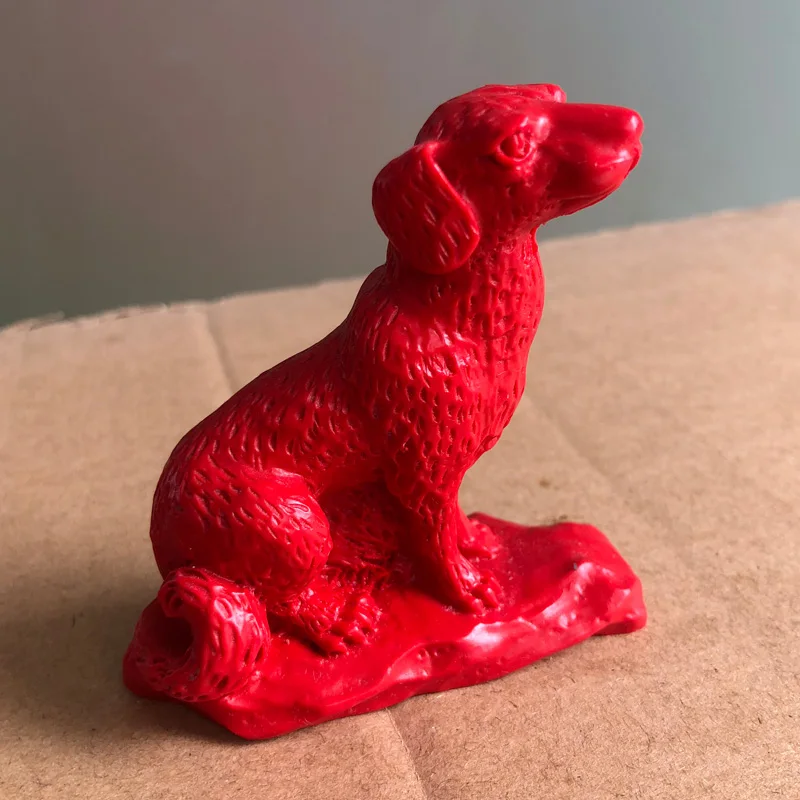 

Natural cinnabar red zodiac dog zodiac dog attracting wealth handicraft decoration