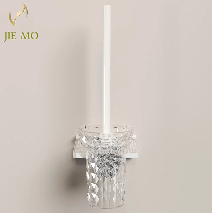 

Настенный держатель для туалетной щетки для ванной комнаты, изготовленный из акрила, подходит для домашнего использования, можно повесить на стену, без труднодоступных мест.