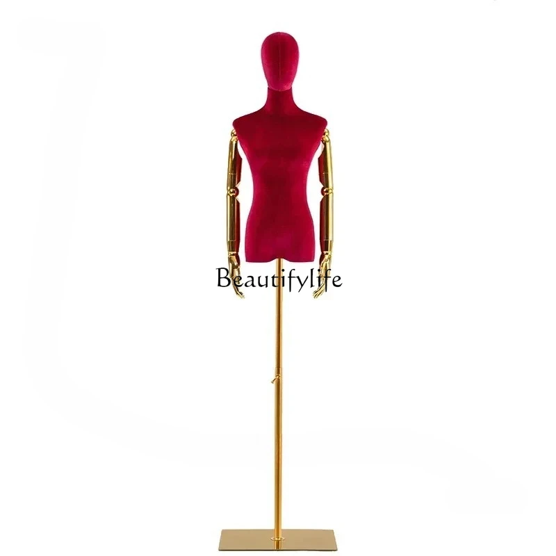 

Modern Creative Mannequins for Women's Clothing Luxury Half-body Velvet Mannequins Colorful Props Mannequins for Display Windows