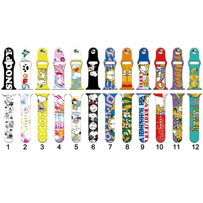 Snoopy Men Strap for Apple Watch Band 42mm 44mm 40mm 41mm 38mm 45mm Sports Women Wristband for IWatch 7 6 5 4 3 2 1 Smart Watch