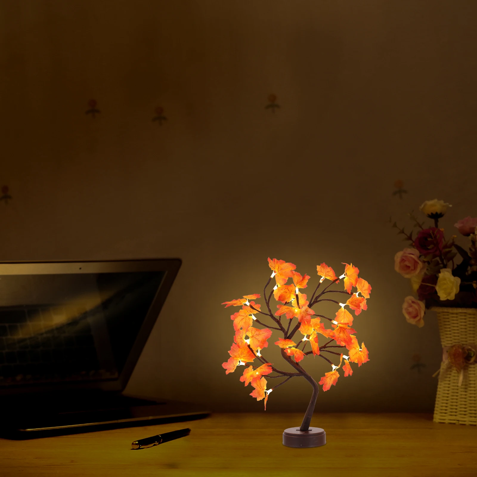 

LED Maple Leaf Tree Lamp Thanksgiving Day Decorative Light Festival nament Plastic Material Creative Design Desktop Decor