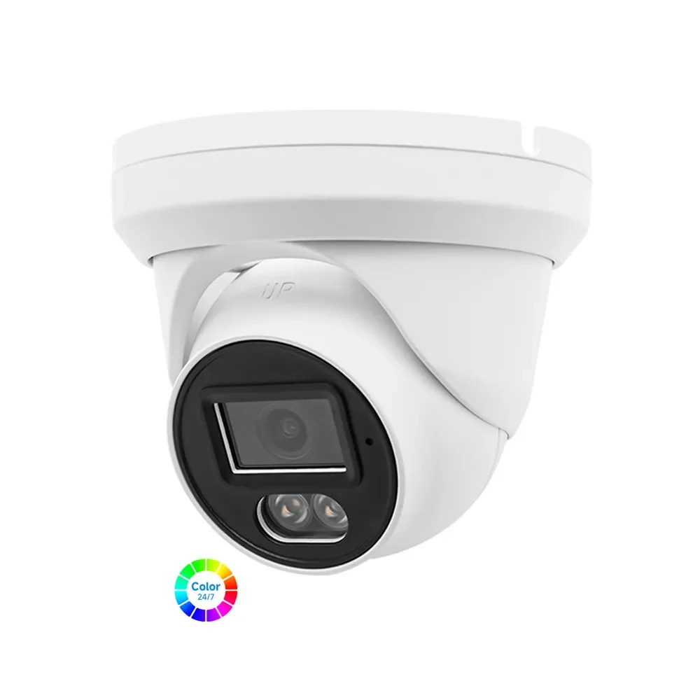 

2026 Economical HD 4MP Full Color POE Turret Security IP Camera 24/7 Hours Colorful Night Vision Image Built-in Microphone