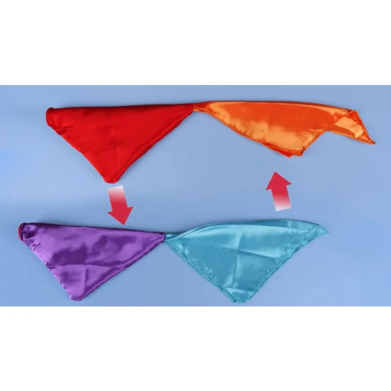 Instant vierkleurige zijdeverandering – goocheltruc sjaal, eenvoudig en effectief close-up en podium rekwisiet goocheltrucs beginners goochelaar