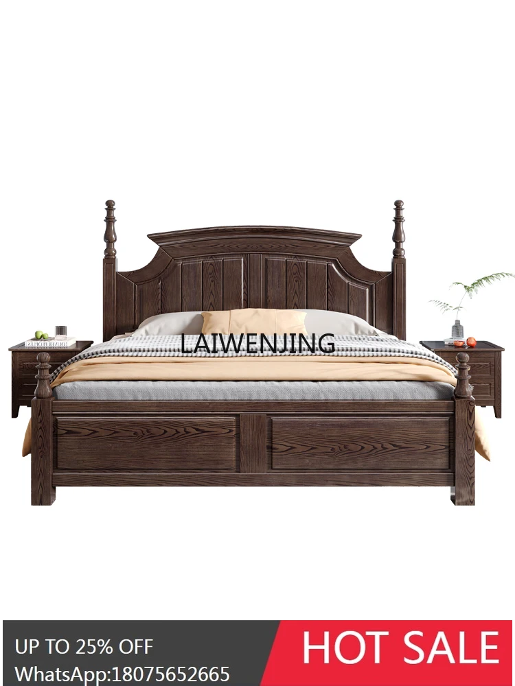SGF solid wood bed simple double bed light luxury ash wood storage high box bed