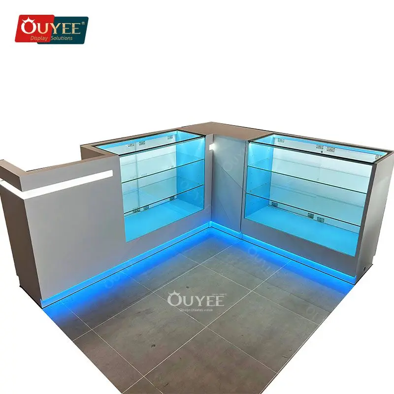 Customized-Factory Retail Display Furniture Glass Display Wall Cabinet Commercial Cabinet Glass Display Sm