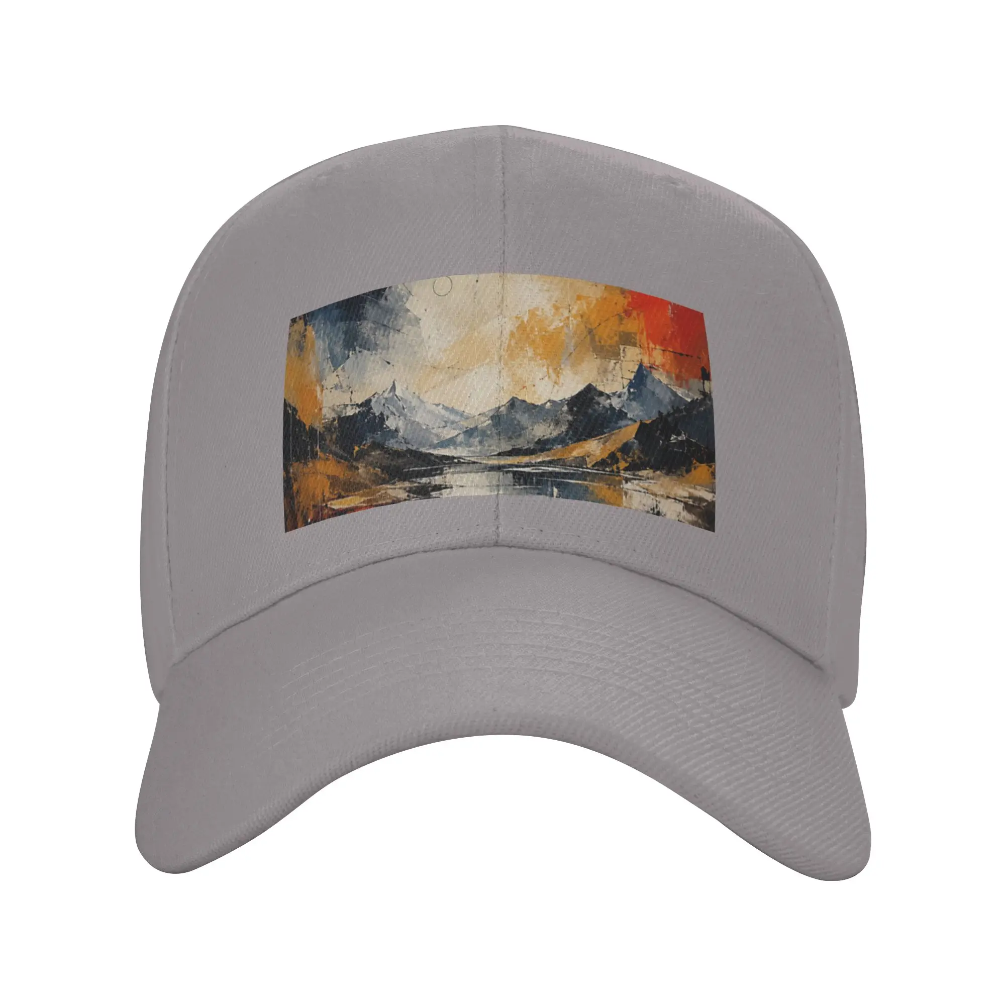 Echoes of the Horizon   Panoramic Abstract Landscape Painting Trendy Baseball Cap Parade Printed Cap Hip Hop Cap
