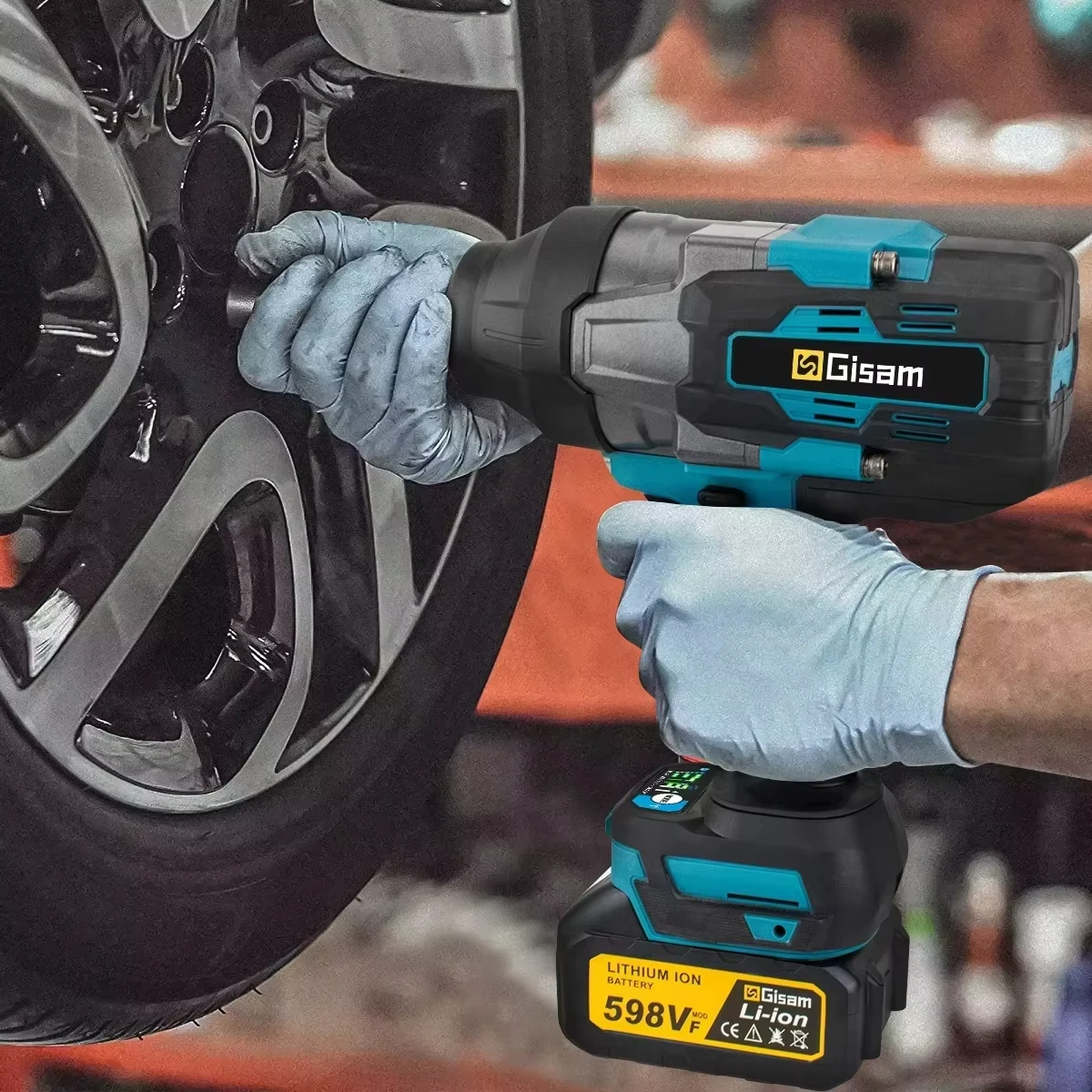 GISAM 3100N.M Brushless Electric Impact Wrench 3/4 Inch Cordless Torque Wrench Screwdriver Power Tool For Makita 18V Battery Pin