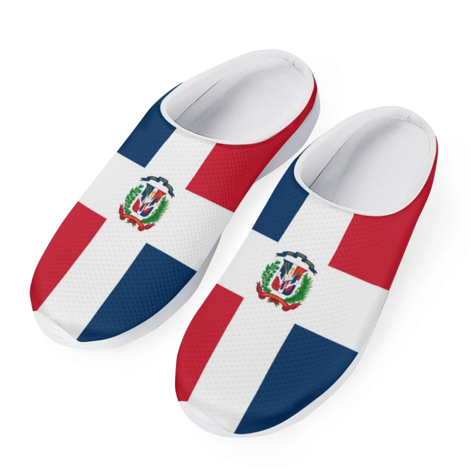 

Dominican Flag Print Woman Flats Slides Casual Half Shoes For Women Slip-On Summer Beach Shoes Backless Loafers Slippers Mules