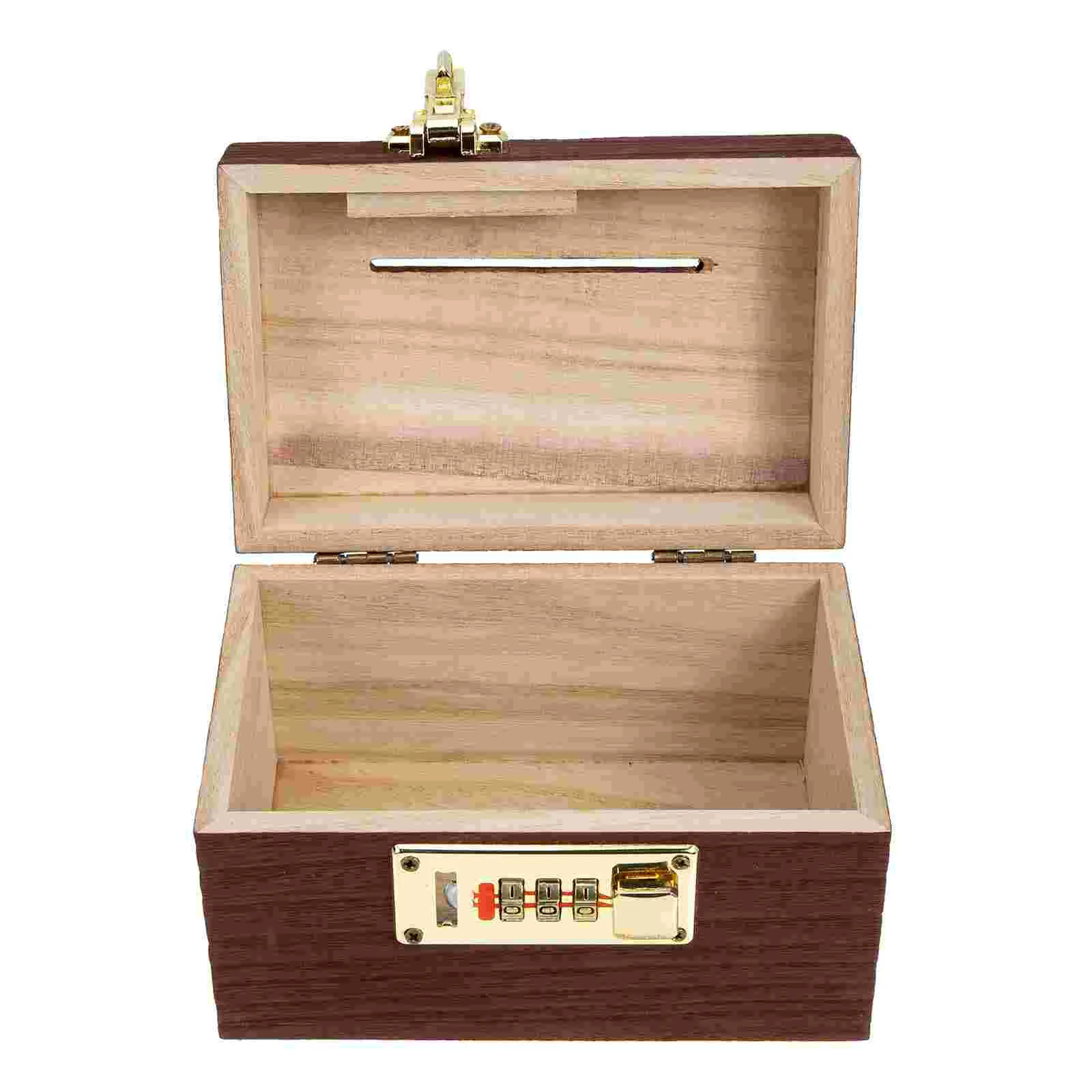 Retro Money Box Wood Treasure Case Multi-function Coin Bank Pirate Chest Decorative Toys