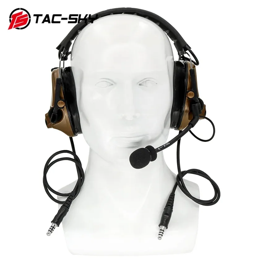 TAC-SKY TSC3 Tactical Headphones Silicone Earmuffs Dual Communication Tactical Hearing Protection Noise Cancelling Headset