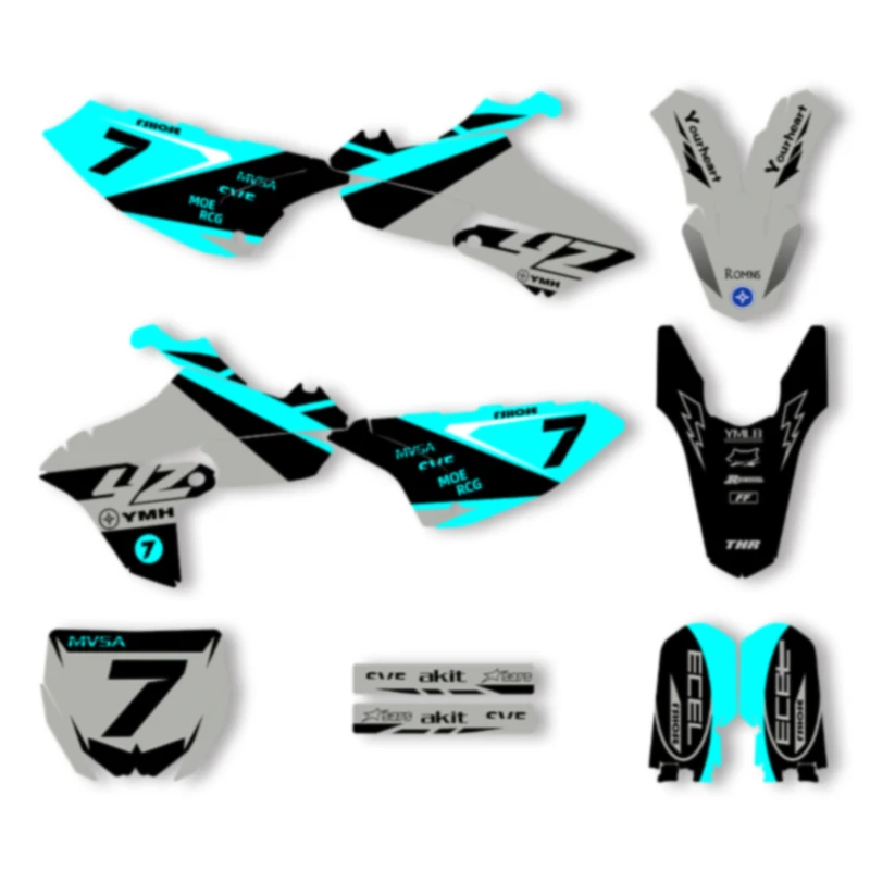 

Powerzone Motorcycle Decals Graphics Stickers Kits for YAMAHA YZ65 2018-2023 Number Name Custom 04