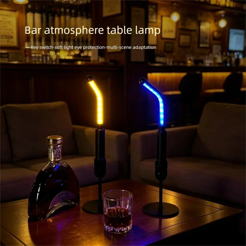 LED Bar Flame Charging Counter Light Portable Atmosphere Lamp for Pub Restaurant Tabletop Decorative Lighting