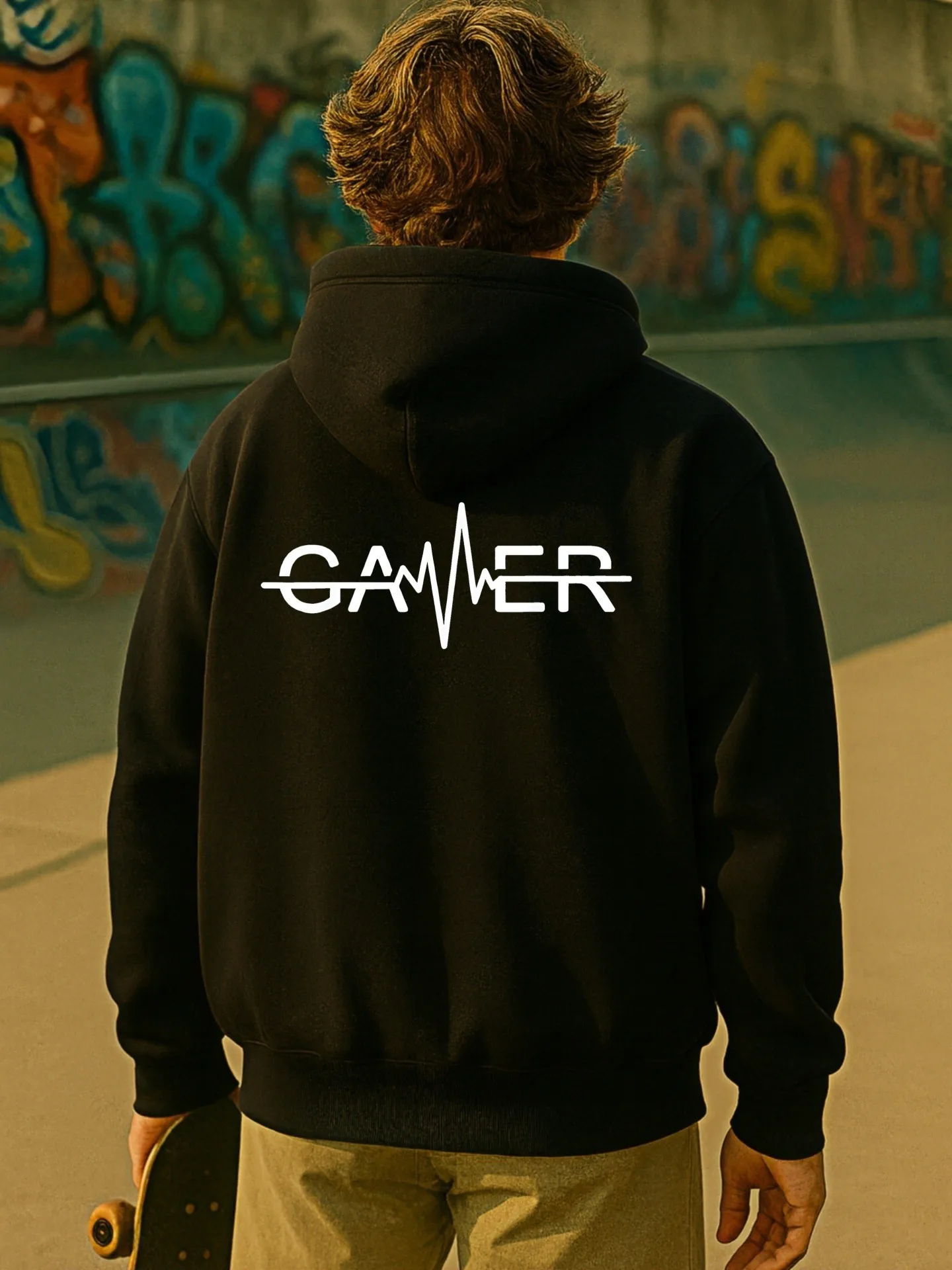 هوديي برسومات جرافيك للرجال، طباعة حروف، نمط كاجوال، مبطن بالصوف، للرجال، للارتداء اليومي #2