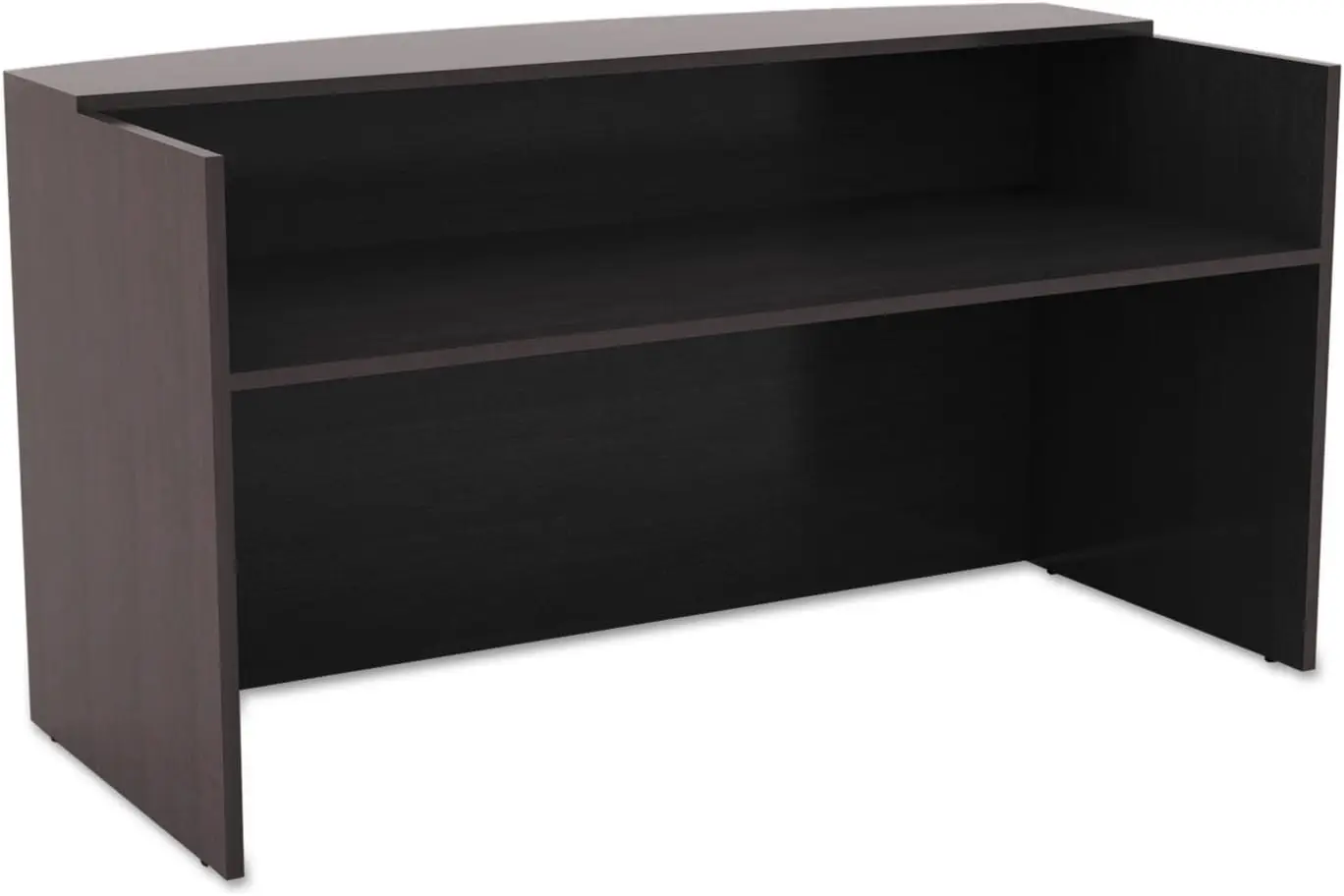 

Alera ALEVA327236ES Valencia Series 71 x 35.5 x 29.5 - 42.5 Reception Desk with Transaction Counter - Espresso