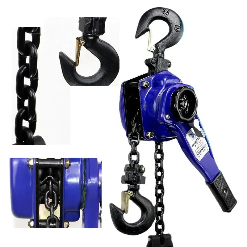 0.75t/1t/1.5t/2t 3M Manual Manganese Steel Hook Wire Manual Traction Hoisting Tool Lever Small Hand Chain Manual Traction Hoist