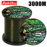 ZUKIBO 3000m Invisible Spotted Fishing Line Japan Super Strong Monofilament Line Fluorocarbon Coated Nylon Fly Sink Line pesca