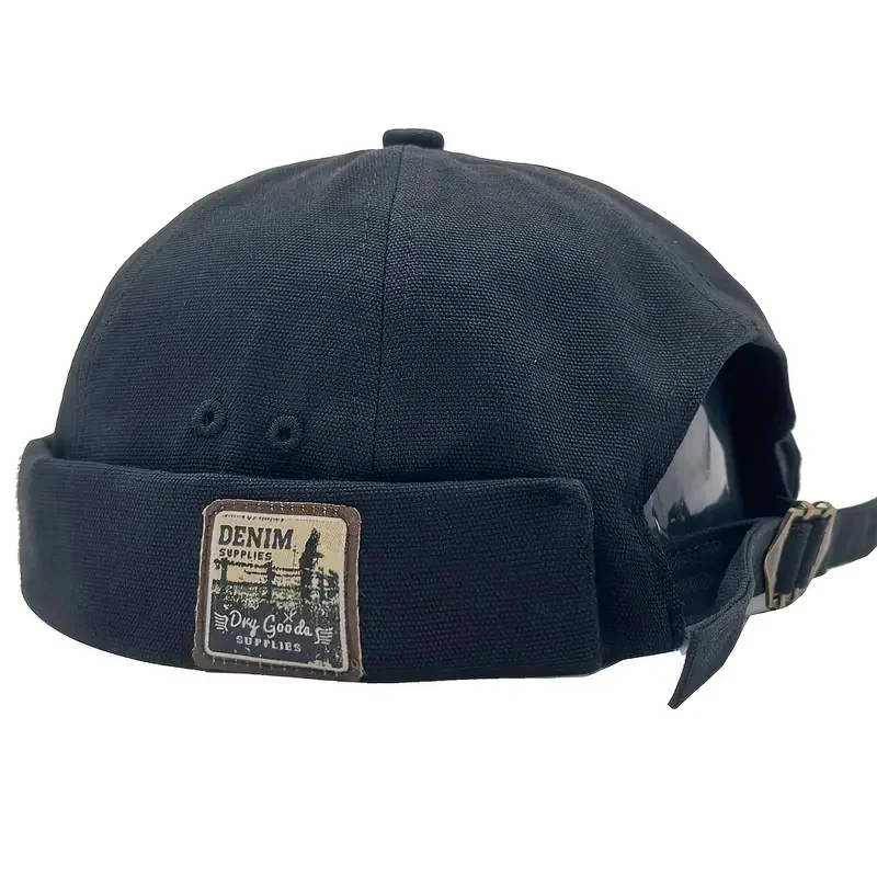 Dome Melon Cap Men Women Fashion Vintage Brimless Hat Hip Hop Landlord Hat Unisex Skullies Beanie Solid Color Docker Cap, image 4