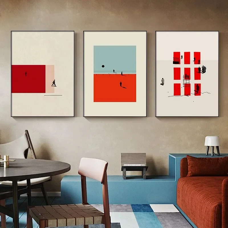 Canvas Painting Figure Action Form Humorous Posture Nordic Style Posters Wall Art Modern Colorful Picture for Room Home Decor
