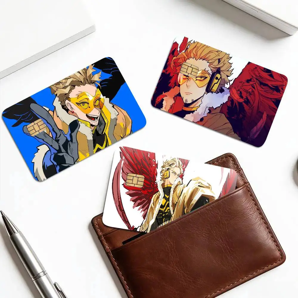 Anime My Hero Academia Hawks Card Sticker Cartoon Art Credit Card Skin Anti Scratch Bank Debit Card Decal