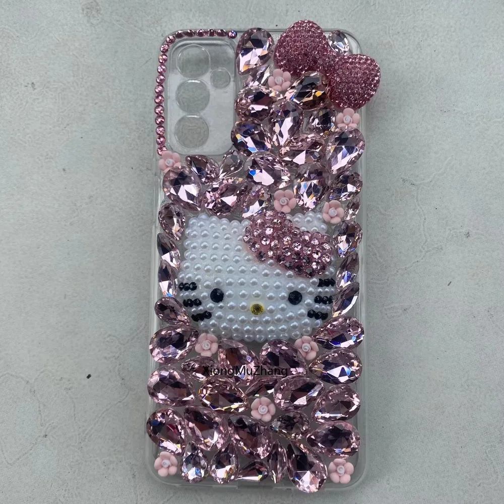 Sanrio Hello Kitty Strass Hülle für Samsung Galaxy M16 M15 M14 M55 M62 M35 M52 M53 M54 M33 M23 M56 M34 Diamant Handyhülle – Detail 5