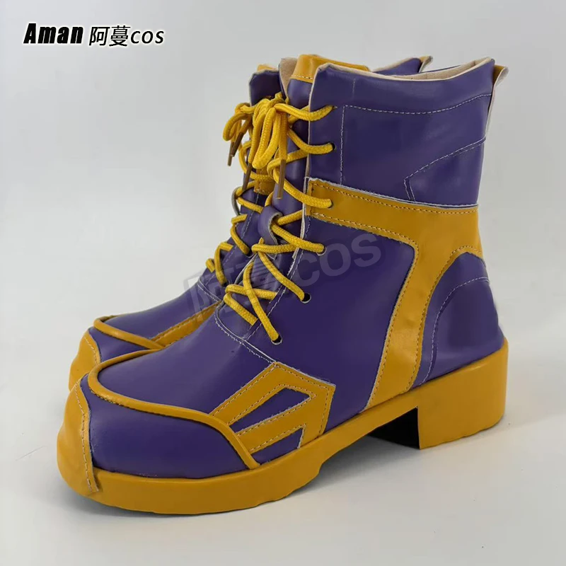 KPop デーモンハンターズ ゾーイコスプレ衣装靴手作りフェイクレザーブーツアニメカーニバルパーティーハロウィンブーツ
