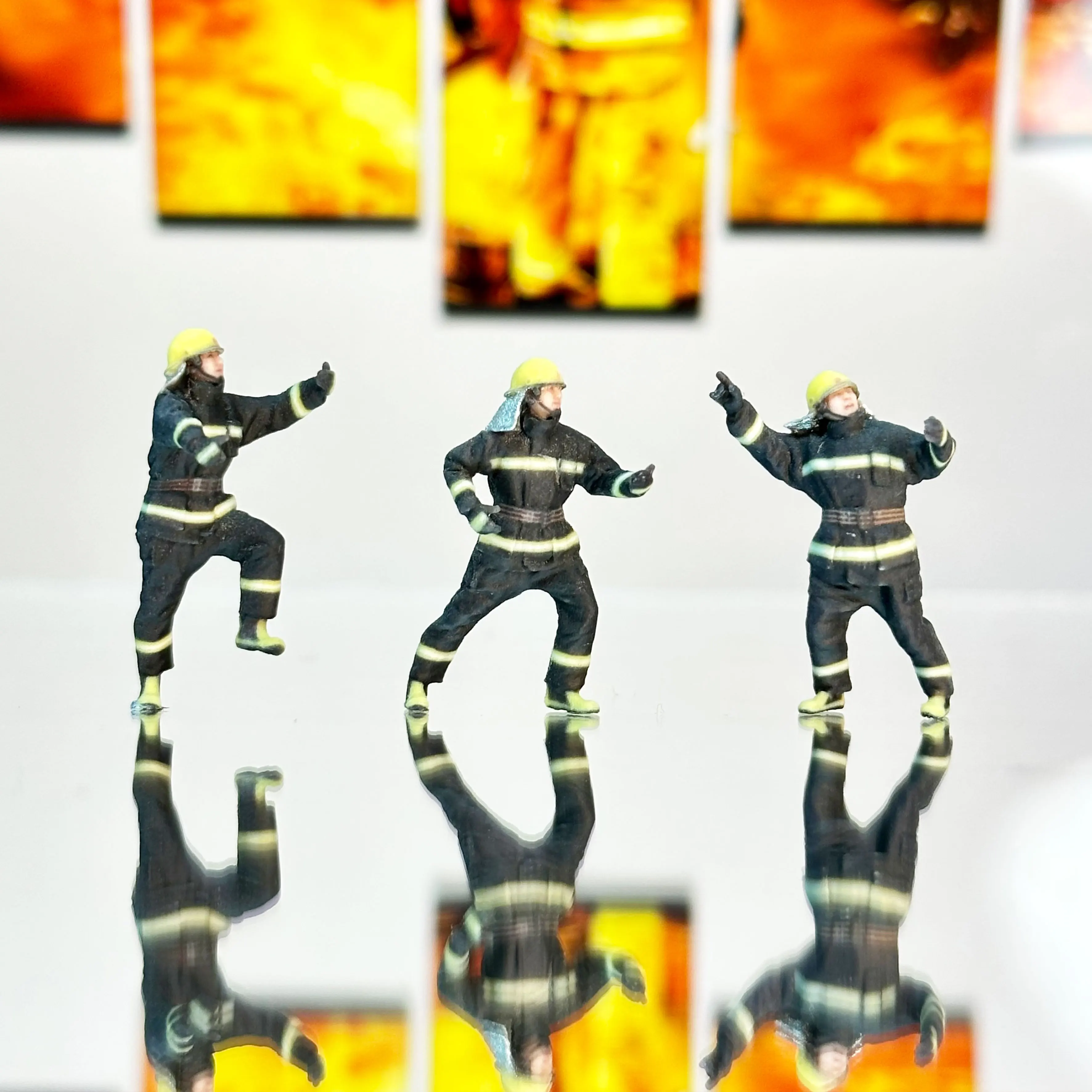 3D miniature puppet 1:87 1:72 1:64 Kaidiwei 1:50 1:43 Fire protection engineering model fire alarm scene fireman figure static m