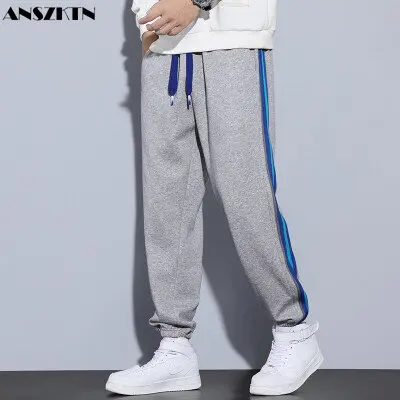 ANSZKTN 350g high spring silk composite autumn and winter handsome bunched foot casual pants, long pants, sweatpants, tracksuit