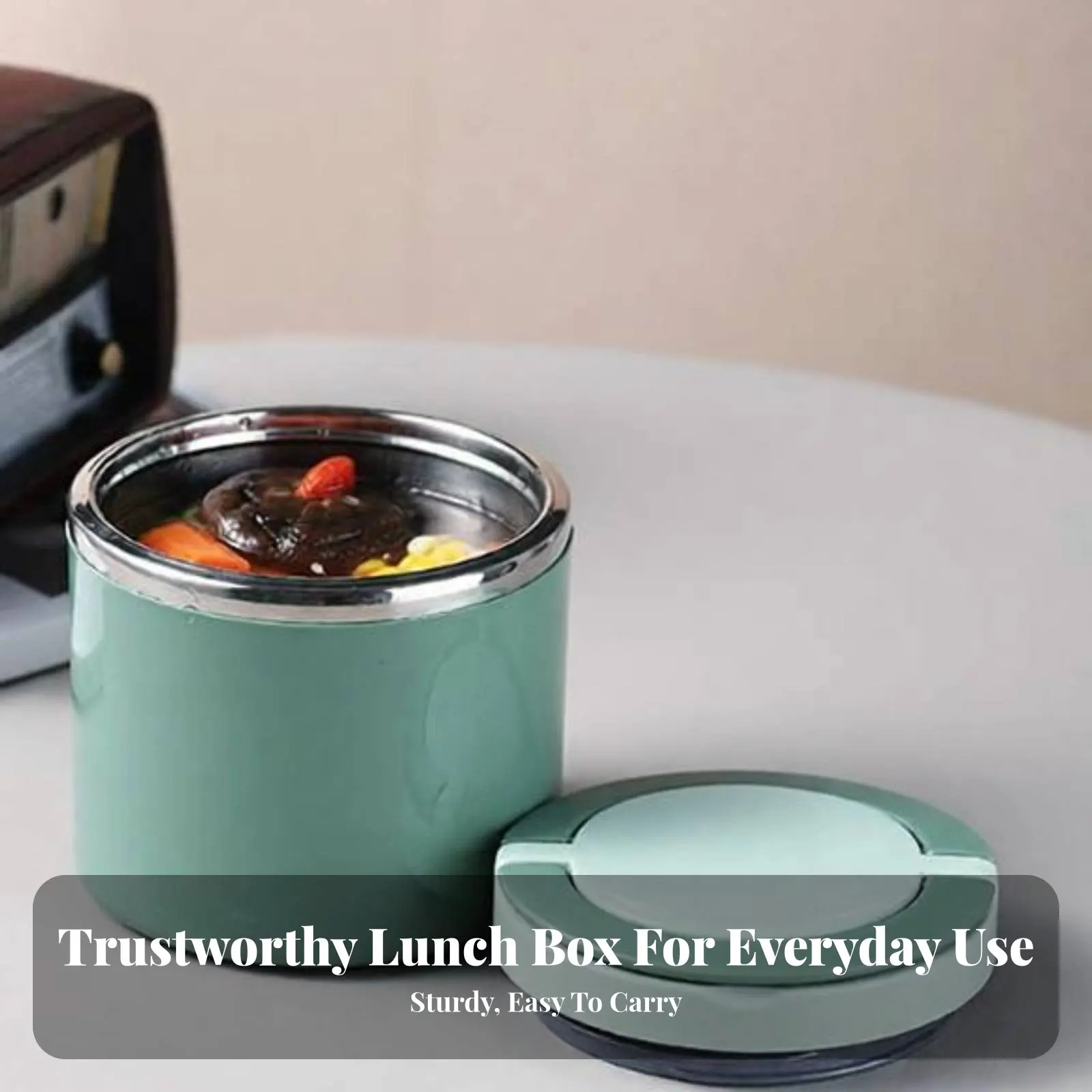 

Stainless Steel Bento Box, Thickened Lunch Container with Lid, Portable Handle, Student Use