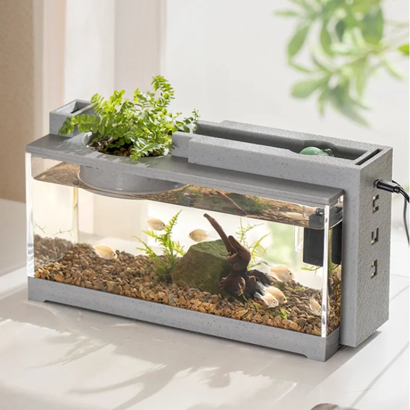 

Small home viewing desktop small fish tank acrylic aquarium belt, water pump