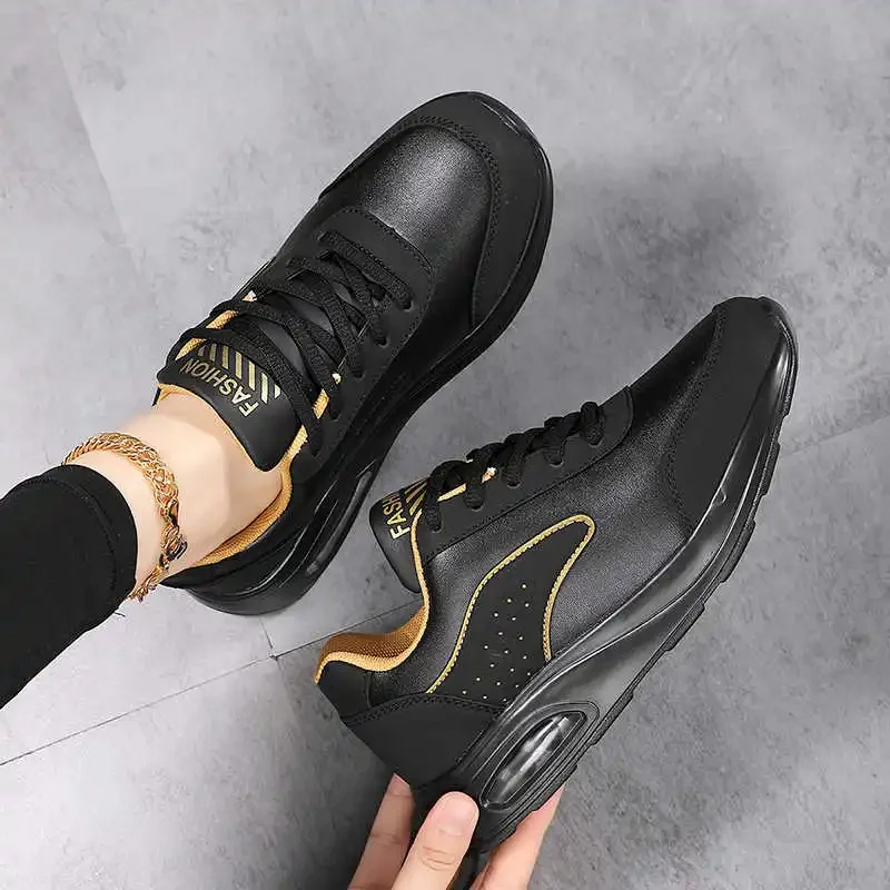 

Специальные терапевтические кроссовки из искусственной кожи на шнуровке, спортивная обувь размера 33, женские черные спортивные лоферы, новый стиль, предложения для косплея