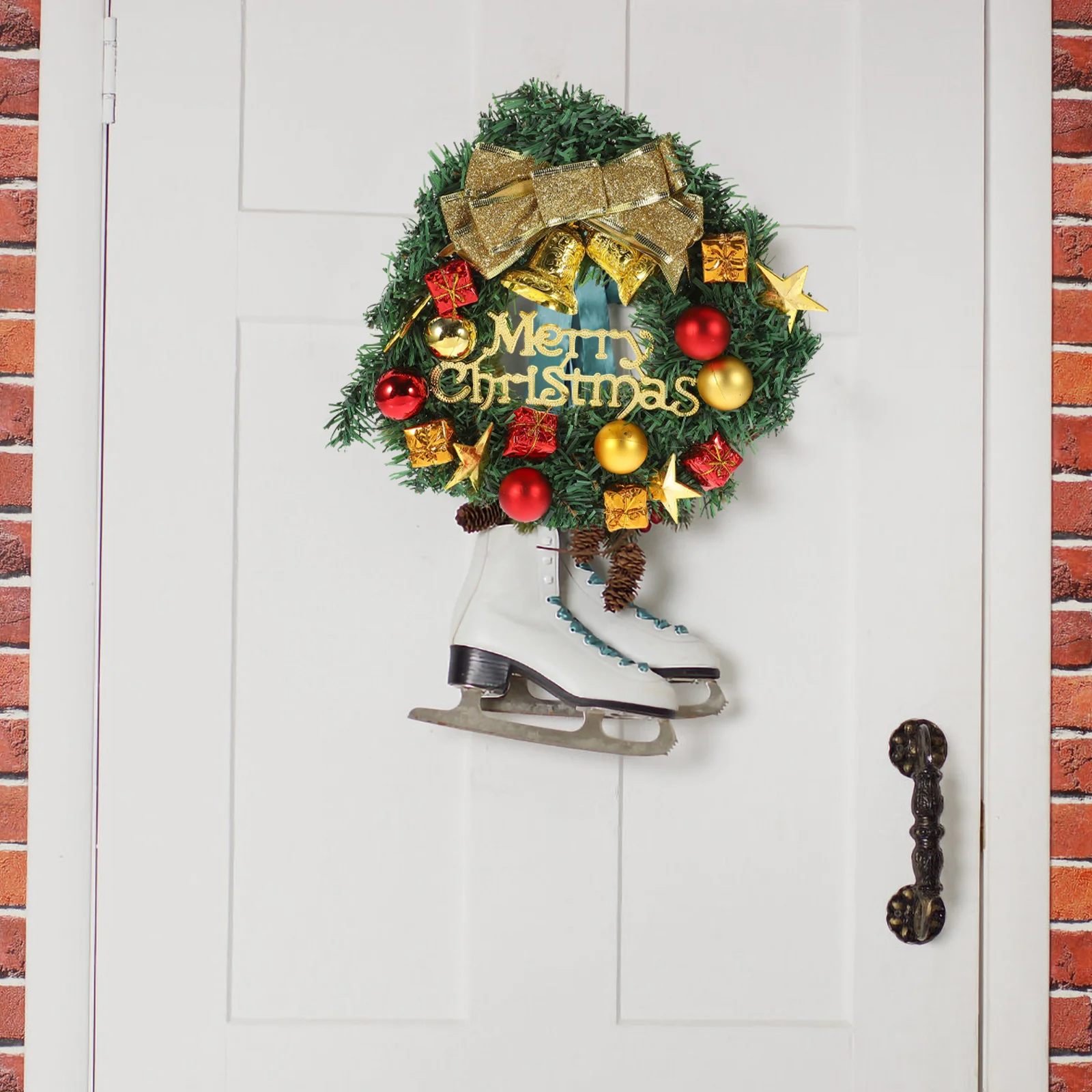 

Christmas Wreath Front Door Hanging Wreath Artificial Bowknot Garland Party Supplies Xmas Decoration Christmas Garland