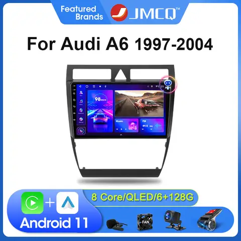 차량용 라디오 스테레오 멀티미디어 비디오 플레이어, 아우디 A6 1997-2004 내비게이션, GPS 카플레이, 와이파이, 블루투스, 4G, 안드로이드 11, 9 인치, 2Din 차량용 라디오 스테레오 멀티미디어 비디오 플레이어, 아우디 A6 1997-2004 내비게이션, GPS 카플레이, 와이파이, 블루투스, 4G, 안드로이드 11, 9 인치, 2Din