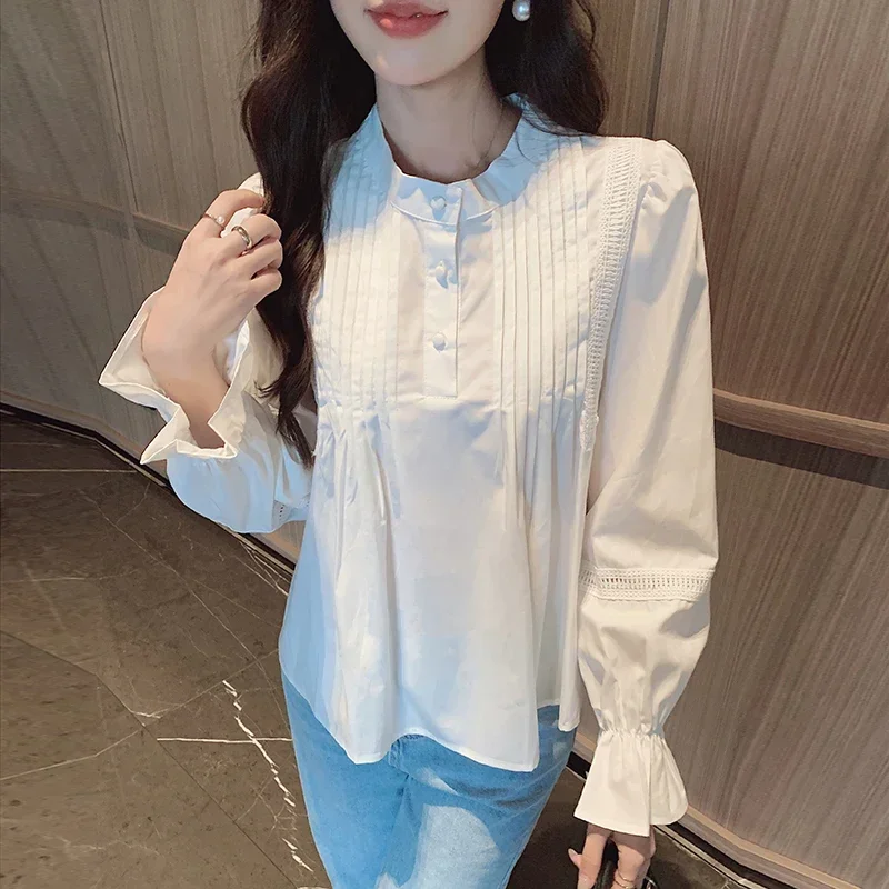 Fashion O-Neck Women Blouse Long Sleeve Blouse Shirt Women Tops Blouses Shirts Blusas Para Mujer Blusas Camisas De Mujer M382