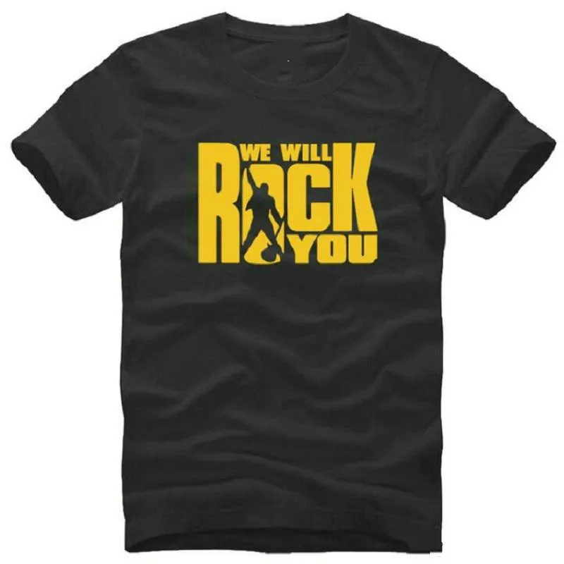 We Will Rock You. Cool Design Rock Music Mens T Shirt. Short Sleeve 100% Cotton Casual T-shirts Loose Top Size S-3XL