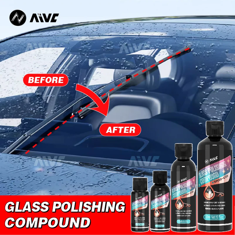 AIVC Glass Oil Film Remover Car Windshield Water Spots Stain Removal Paste Glass Polishing Compound Window Cleaning Detailing