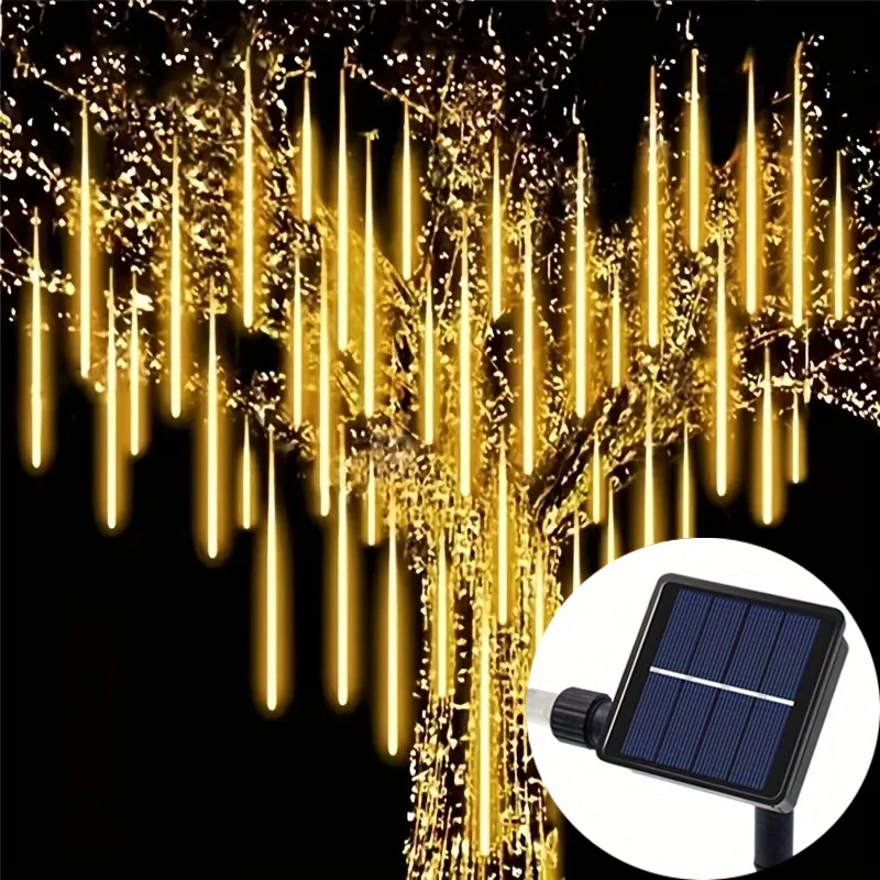 50cm 8 Tubes Solar Meteor Shower Rain Light Wedding Garden Street Outdoor Christmas Holiday Fairy Lights LED String Lights Decor