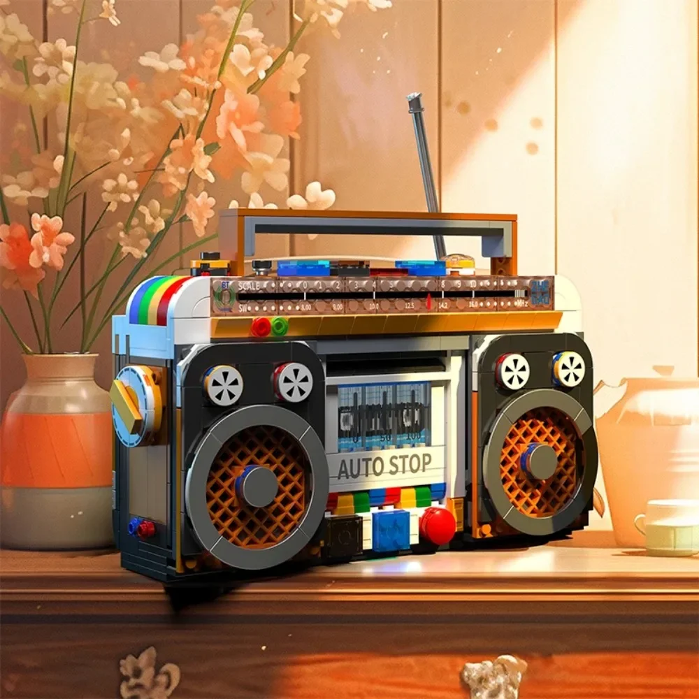 Building Blocks Retro TV Refrigerator Nostalgic Objects Home Appliances Assembly Bricks Toy Decoration Children Christmas Gift