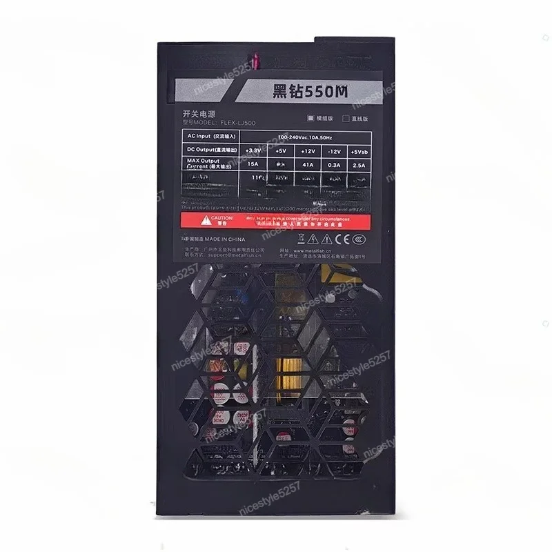 Kleines 1U Netzteil 500W Vollmodular, leistungsstark für 600W, leises ITX Mini-Gehäuse, kompaktes Netzteil