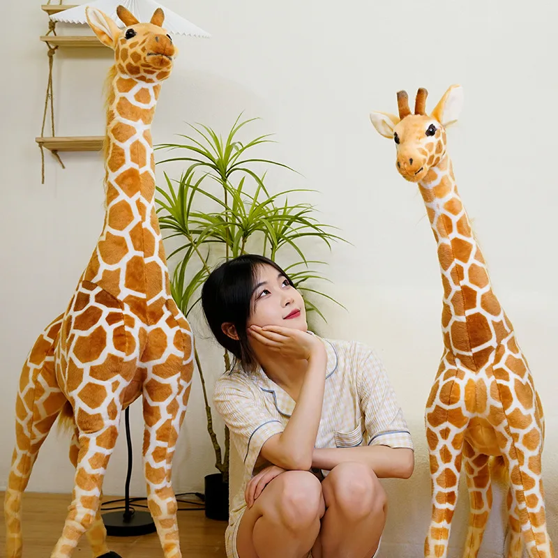 Hot Sale Simulation Giant Size Giraffe Plush Toys Cute Stuffed Animal Cartoon Soft Funny Giraffe Doll Birthday Gift Kids Toy