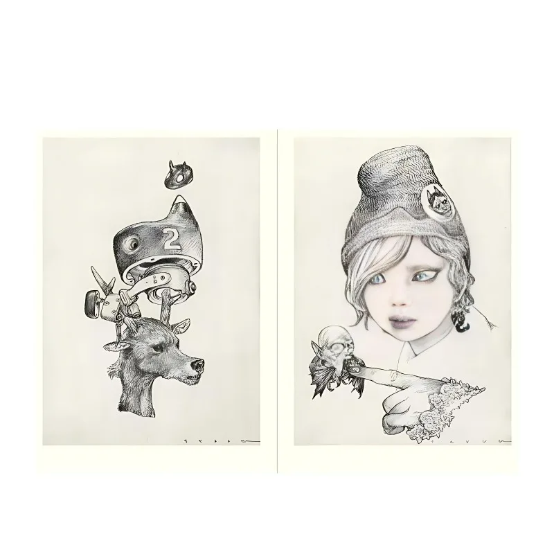 الفنان الياباني كاتسويا تيرادا رسم الأعمال الفنية كتاب رسم مخطوطة خط رسم الكتب مجموعة التوضيح اليابانية